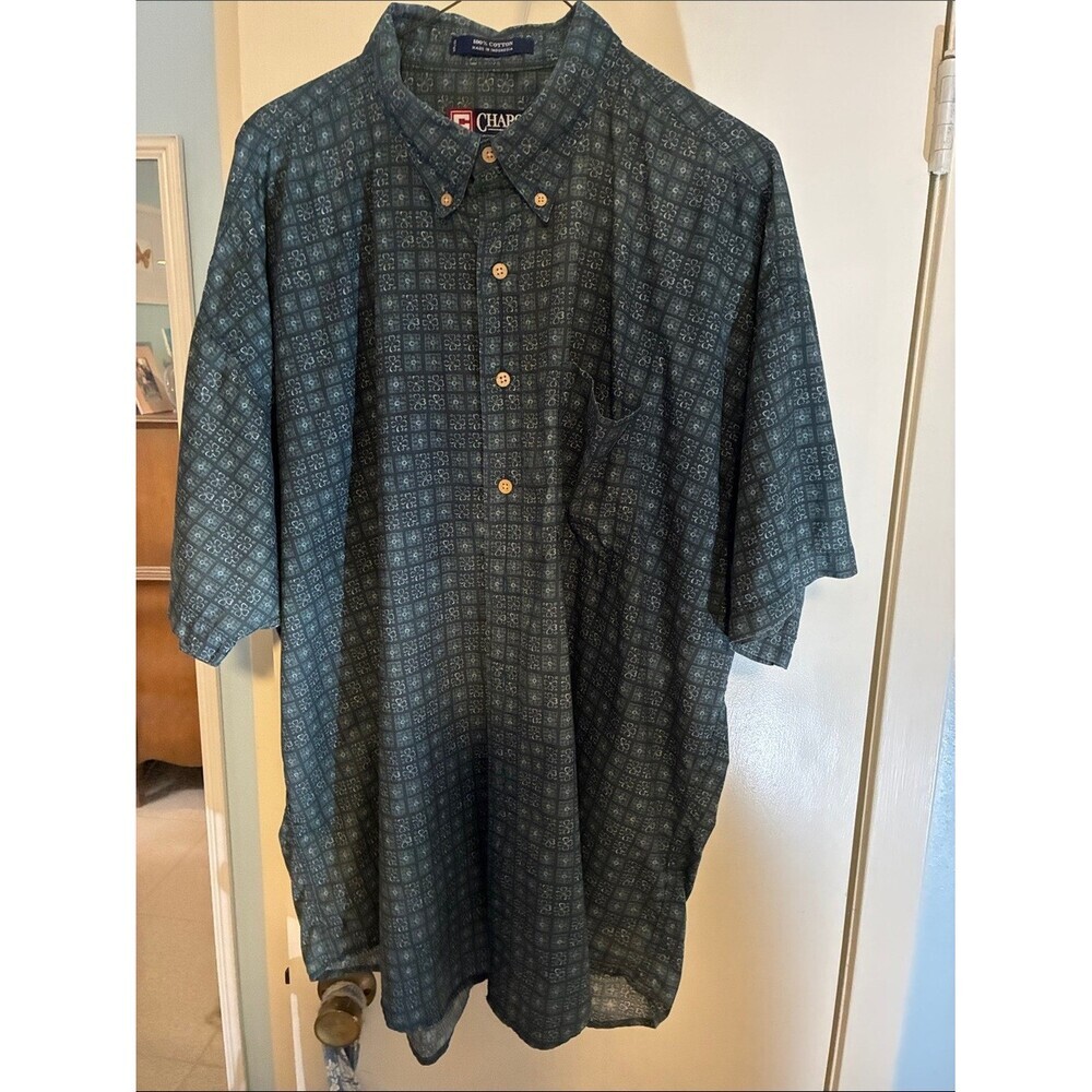 Chaps Men’s Short-Sleeve Shirt in Blue Print